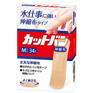 カットバン 伸縮布 Mサイズ 34枚 1個