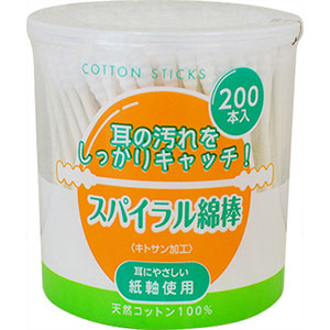 スパイラル綿棒 200本 1個