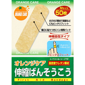 オレンジケア 伸縮絆創膏 Ｍサイズ 50枚 1個