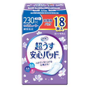 リフレ 超うす安心パッド 230cc お得用パック 18枚入 1個