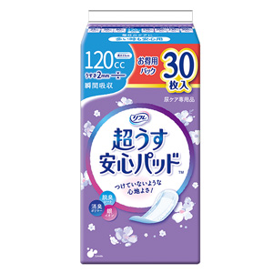 リフレ 超うす安心パッド 120cc  お得用パック 30枚入 1個