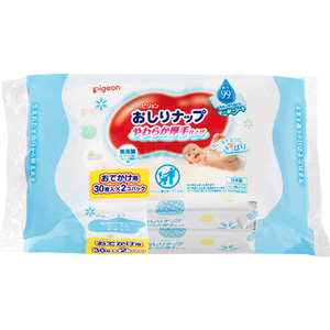 ピジョン おしりナップ やわらか厚手仕上げ 純水99％ おでかけ30枚×2個パック 1個