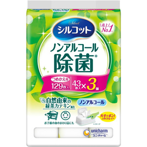 シルコット ノンアルコール除菌 詰替 43枚入×3個 1個