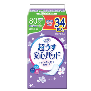 リフレ 超うす安心パッド 80cc お得用パック 34枚入 1個