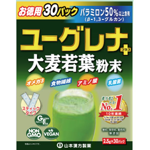 山本漢方 ユーグレナプラス大麦若葉粉末 2.5g×30包 1個