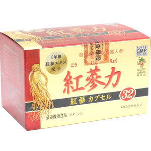 高麗貿易ジャパン 紅参力紅参カプセル３２　60カプセル 1個