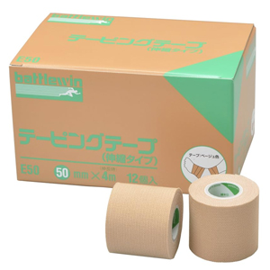 バトルウィン テーピングテープ伸縮タイプ ベージュ E50 50mm×4m  12個入  同梱不可 1個