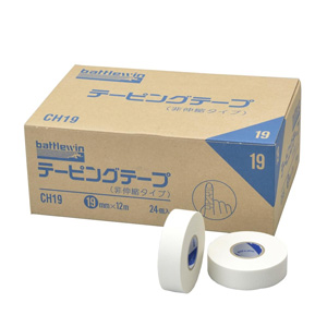 バトルウィン テーピングテープ非伸縮タイプ ホワイト CH19 19mm×12m 24個入 1個