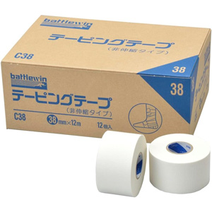 バトルウィン テーピングテープ非伸縮タイプ ホワイト CH38 38mm×12m 12個入 1個