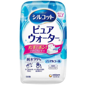 シルコットピュアウォーター 本体 58枚入 1個